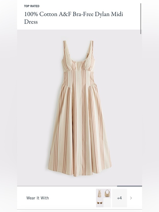 Abercrombie & Fitch Dresses & Skirts - Abercrombie & Fitch Cream and Tan Striped Midi Dress
